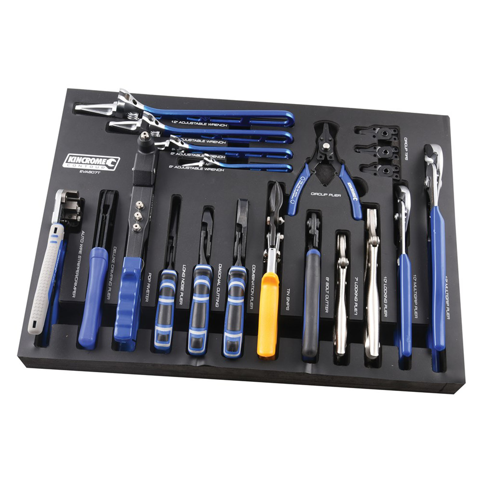 CONTOUR® 17 Piece Pliers & Wrenches EVA Tray - Kincrome Tools - Kincrome