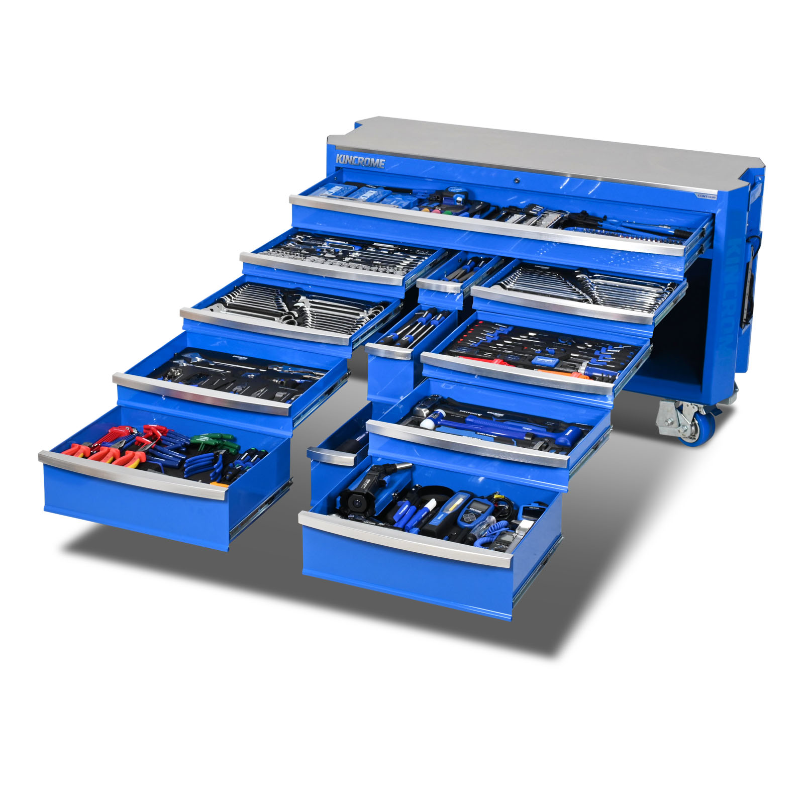 CONTOUR® Trolley Tool Kit 868 Piece 12 Drawer 60 - Kincrome Tools -  Kincrome