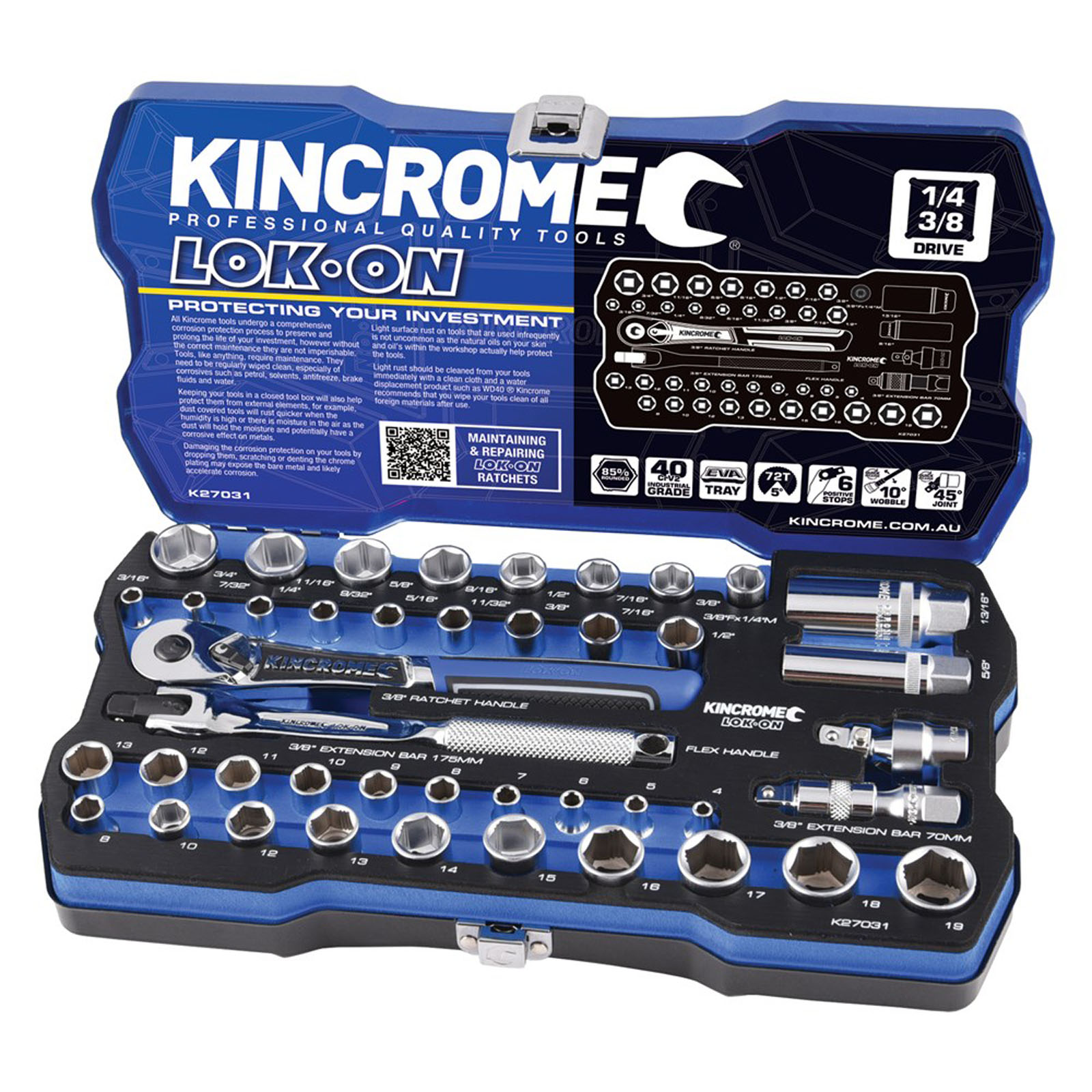 Hex Impact Socket Set 10 Piece 1/2 Drive - Imperial - Kincrome Tools -  Kincrome