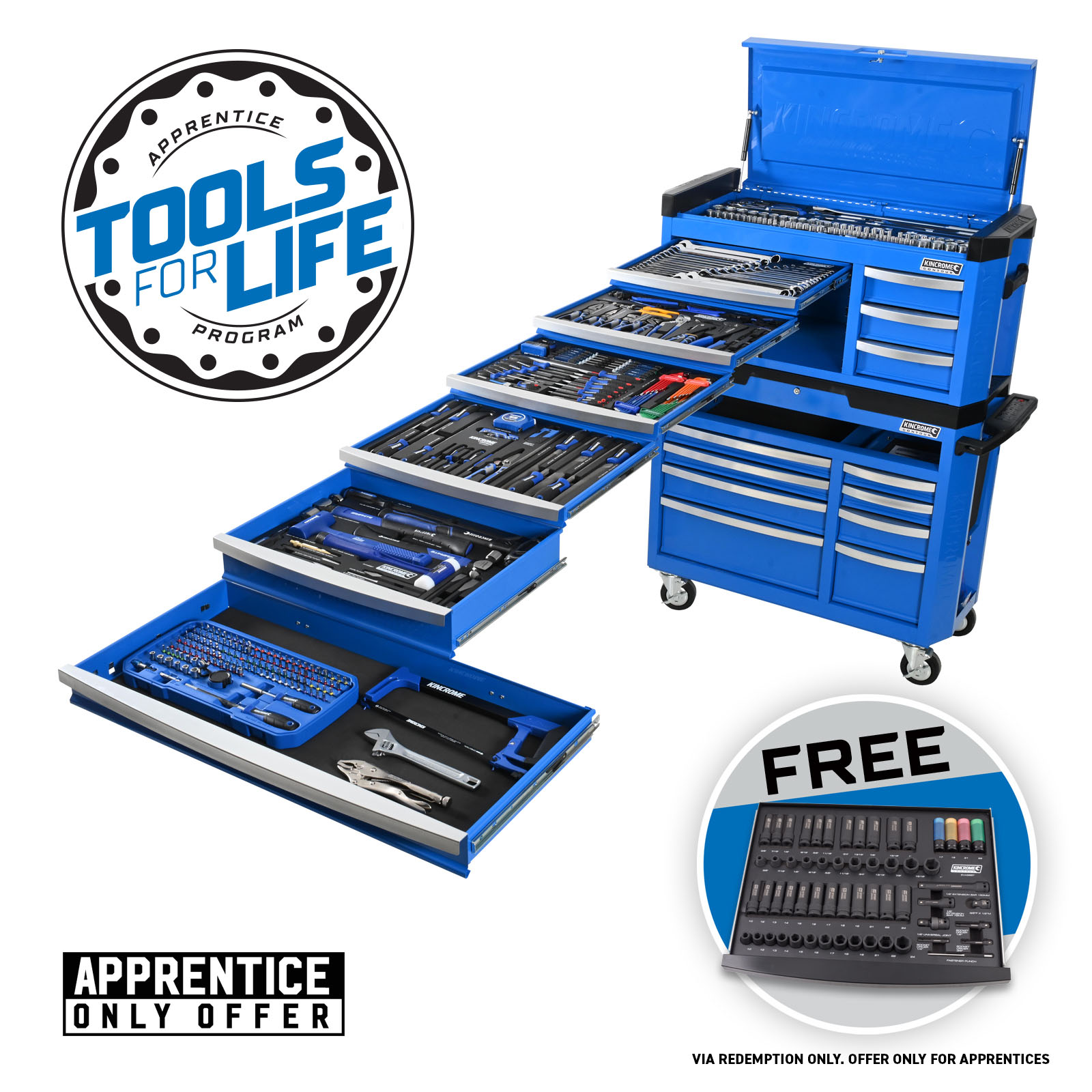 Kincrome tool chest store with tools