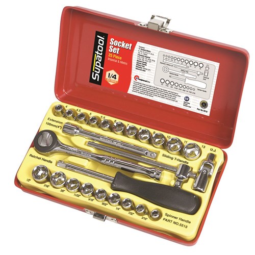 Socket Set 25 Piece Imperial & Metric