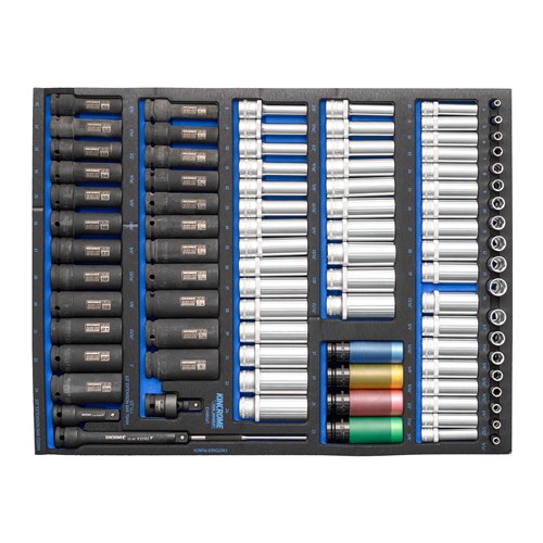 TOOL ARMOUR 93 Piece Deep Sockets, Impact Sockets & Accessories EVA Tray