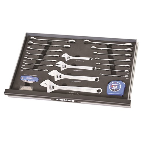 EVA Tray Gear Spanners & Adjustable Wrench 20 Piece