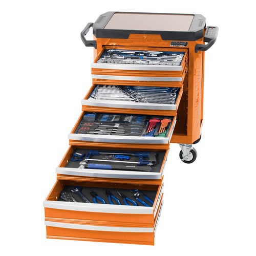 CONTOUR® Trolley Tool Kit 242 Piece 7 Drawer 29" Orange