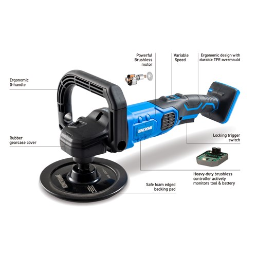 18V Brushless 180mm Rotary Polisher