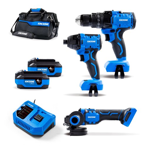 18V 3 Piece Brushless Drill, Driver & Grinder Combo