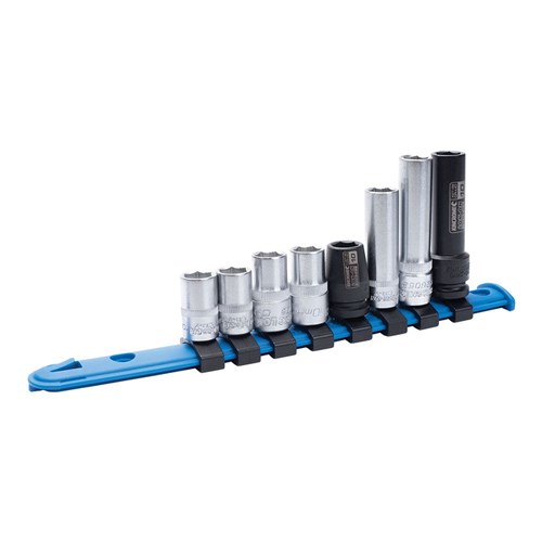 LOK-ON Single Size Socket Set 10mm On Clip Rail 8 Piece - Metric