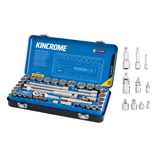 Metric & Imperial Socket Set 39 Piece 3/8" Drive BONUS 10 Piece 1/4", 3/8” & 1/2" Drive Socket Accessory Set