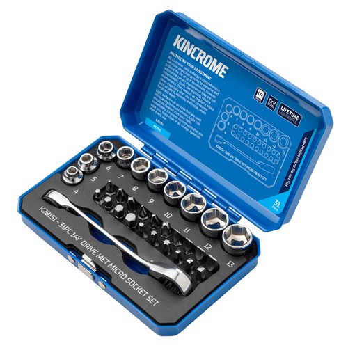 Micro Socket Set 31 Piece 1/4" Drive Metric 
