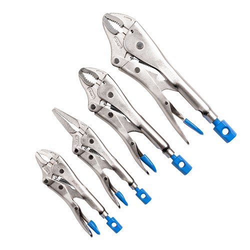 4pce Long Nose & Curved Jaw Locking Plier Set
