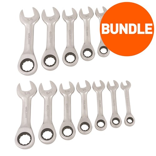 Combination Stubby Gear Spanner Set Bundle