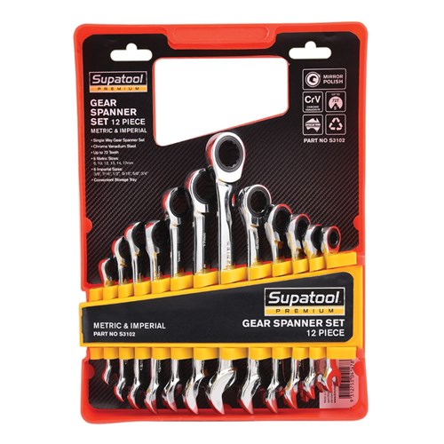 Combination Gear Spanner Set 12 Piece